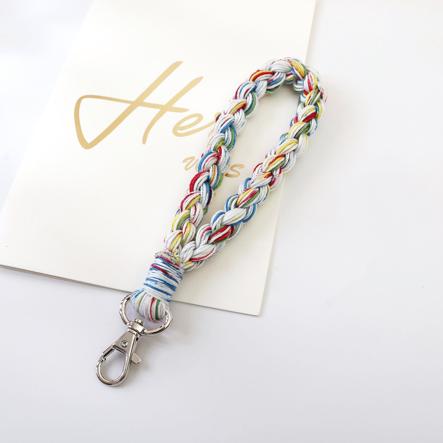 Wholesale Colorful Hand Woven Lanyard Keychain